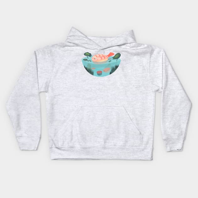 Sushi Fish Kids Hoodie by SunnyUniverse